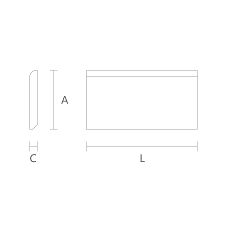Плинтус PLT-M-005 – схема размеров 120×16×2600 мм