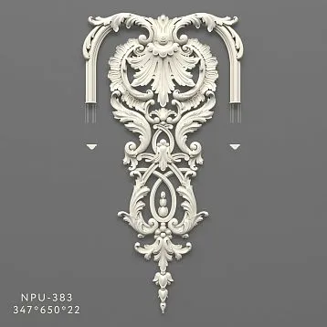 Лепнина из полиуретана NPU-383 Резная накладка из полиуретана NPU-383
