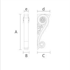Декоративный кронштейн KR-019  чертеж